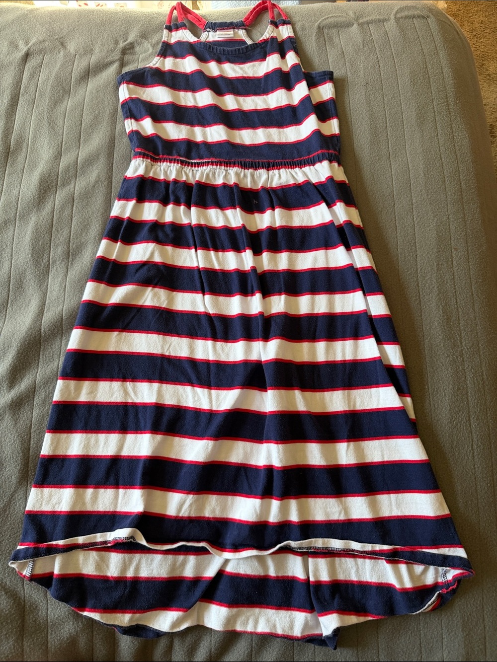 Gymboree Navy, White & Red Striped Casual Girls Dress